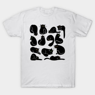 Black Cat Scatter T-Shirt